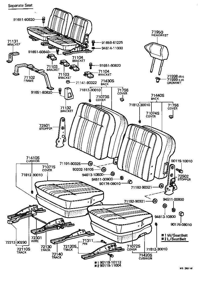  LAND CRUISER 40 45 55 |  SEAT SEAT TRACK