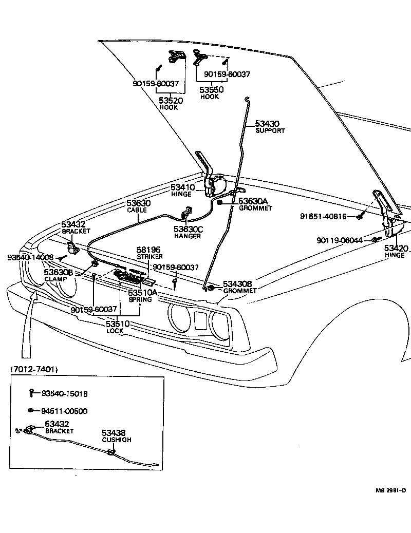  CARINA |  HOOD LOCK HINGE