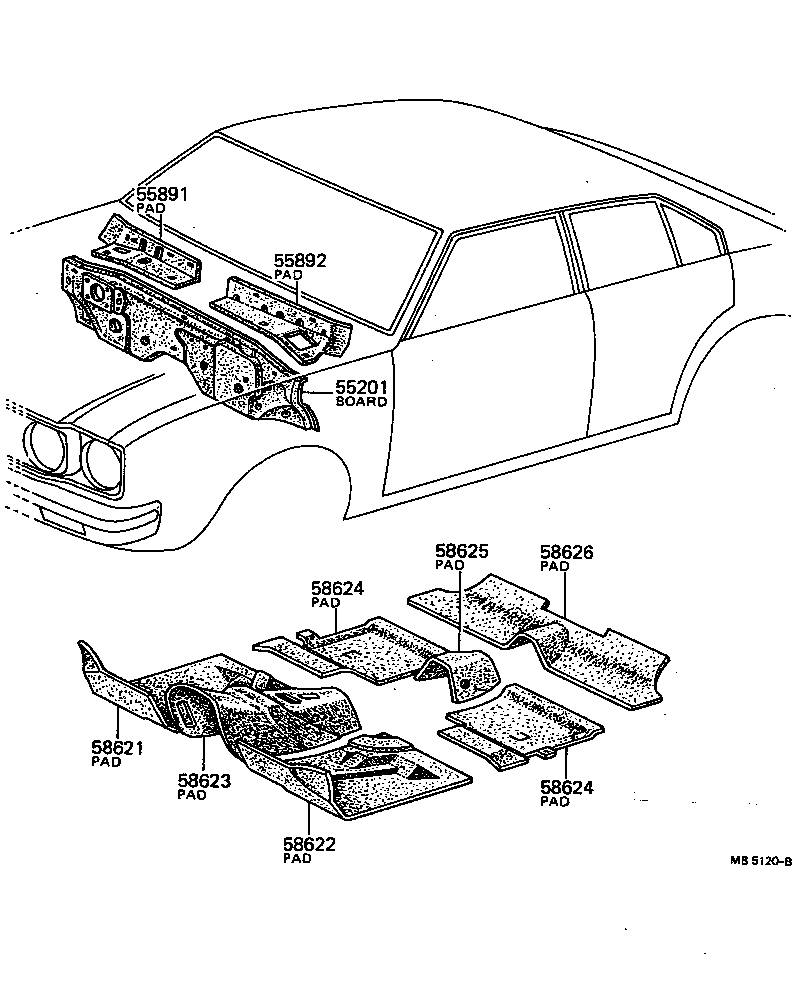  CARINA |  DASH SILENCER BOARD FLOOR SILENCER PAD