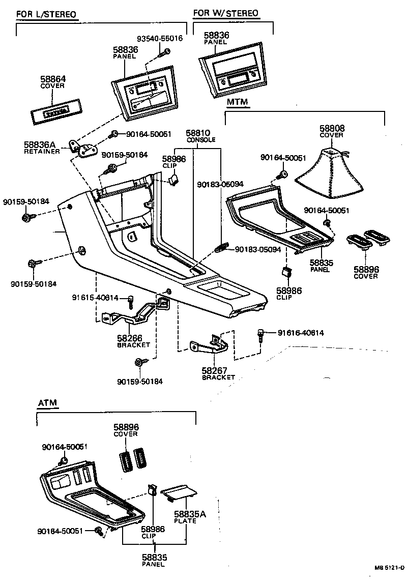  CARINA |  CONSOLE BOX BRACKET