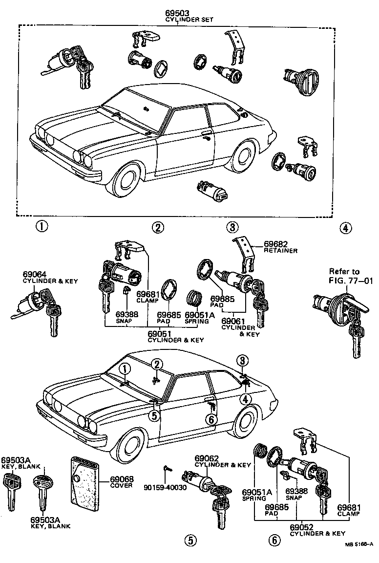  CARINA |  LOCK CYLINDER SET