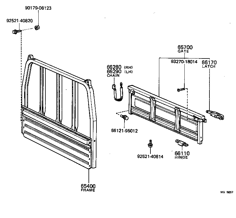  TOYOACE |  REAR BODY GUARD FRAME TAIL GATE