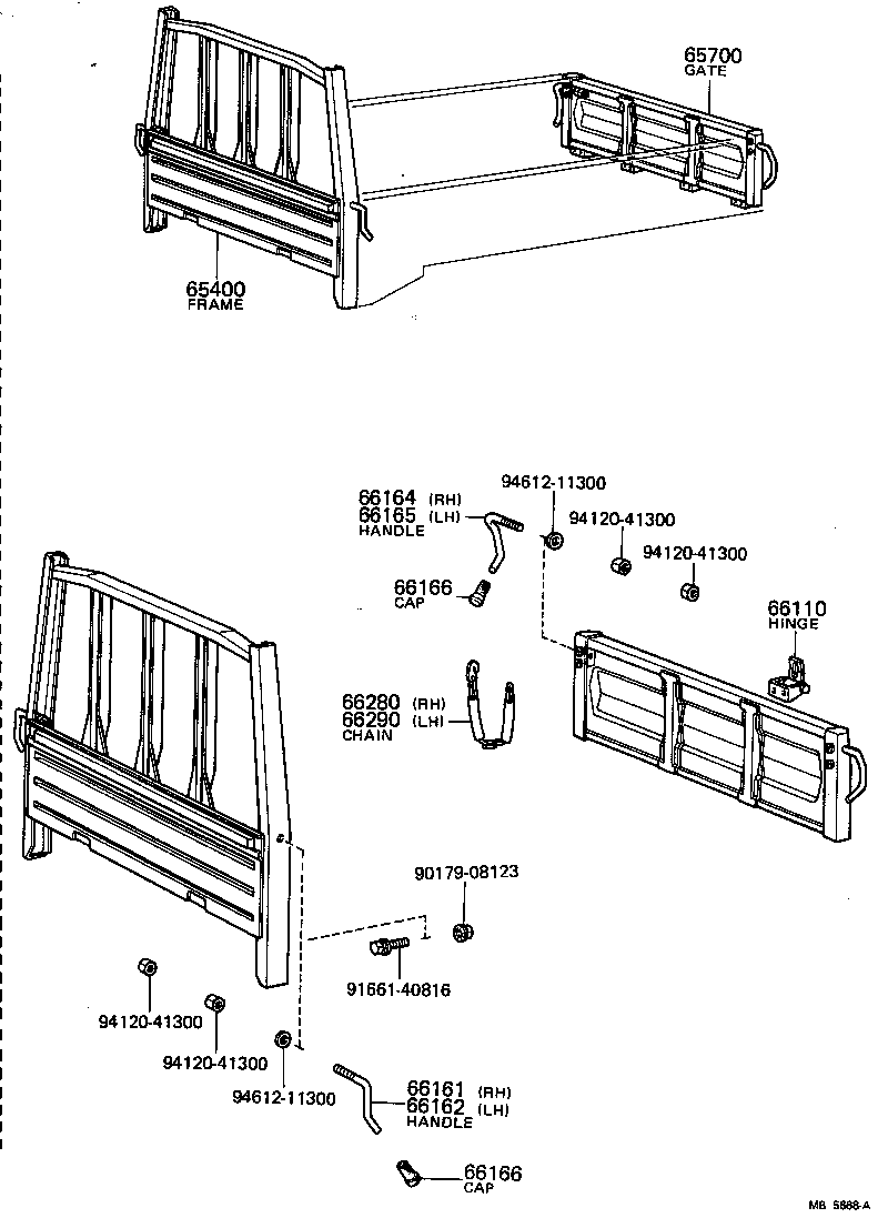  TOYOACE |  REAR BODY GUARD FRAME TAIL GATE