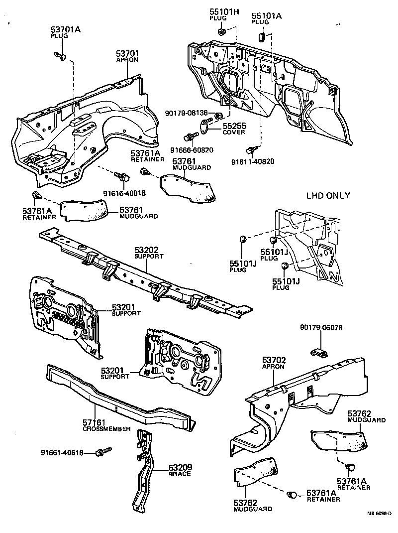  HILUX |  FRONT FENDER APRON DASH PANEL