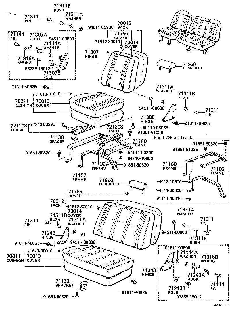  LAND CRUISER 40 45 55 |  SEAT SEAT TRACK