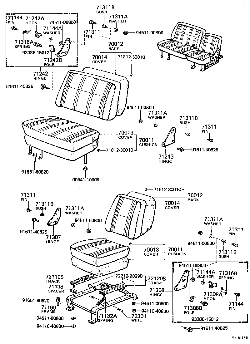  LAND CRUISER 40 45 55 |  SEAT SEAT TRACK