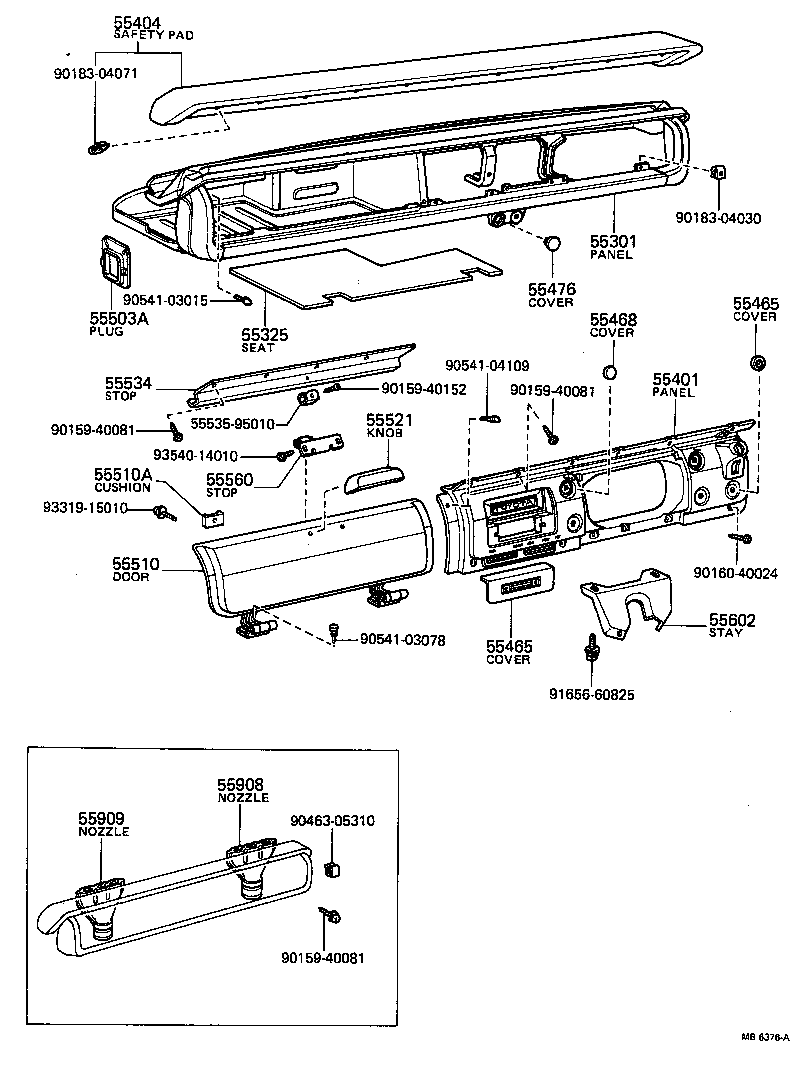  TOYOACE |  INSTRUMENT PANEL GLOVE COMPARTMENT
