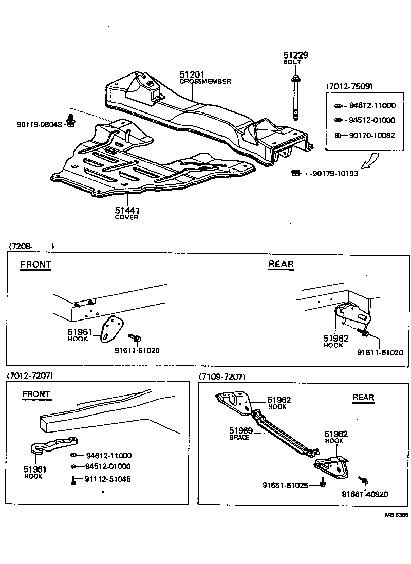  CARINA |  SUSPENSION CROSSMEMBER UNDER COVER