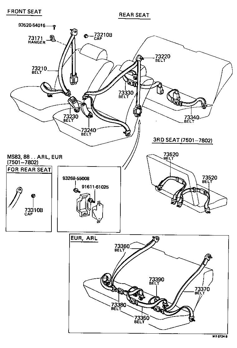  CROWN |  SEAT BELT CHILD RESTRAINT SEAT