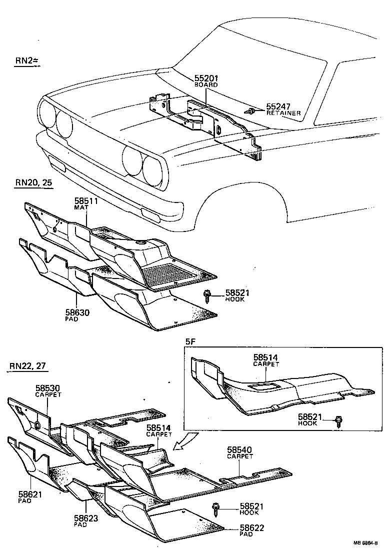  HILUX |  FLOOR MAT SILENCER PAD