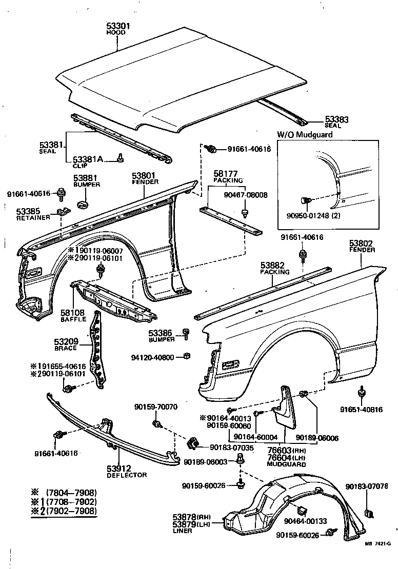  CELICA |  HOOD FRONT FENDER