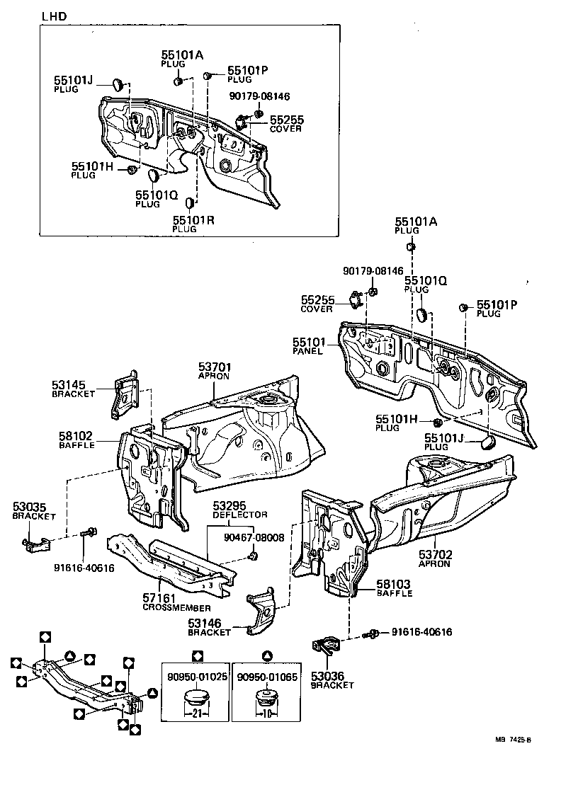  CELICA |  FRONT FENDER APRON DASH PANEL