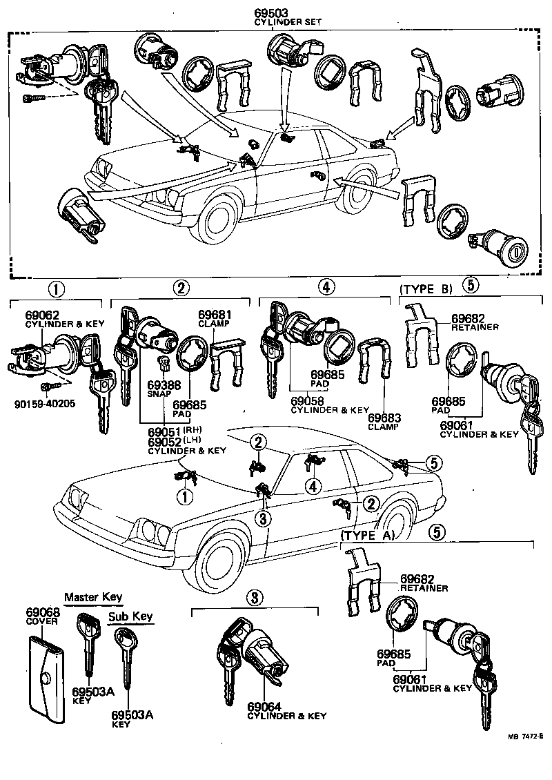  CELICA |  LOCK CYLINDER SET