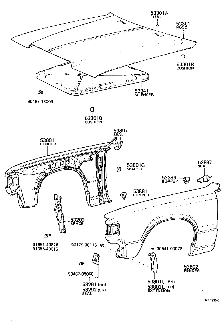  CROWN |  HOOD FRONT FENDER