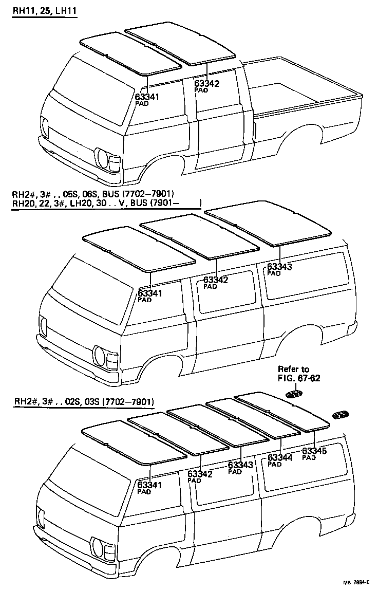  HIACE |  ROOF HEADLINING SILENCER PAD