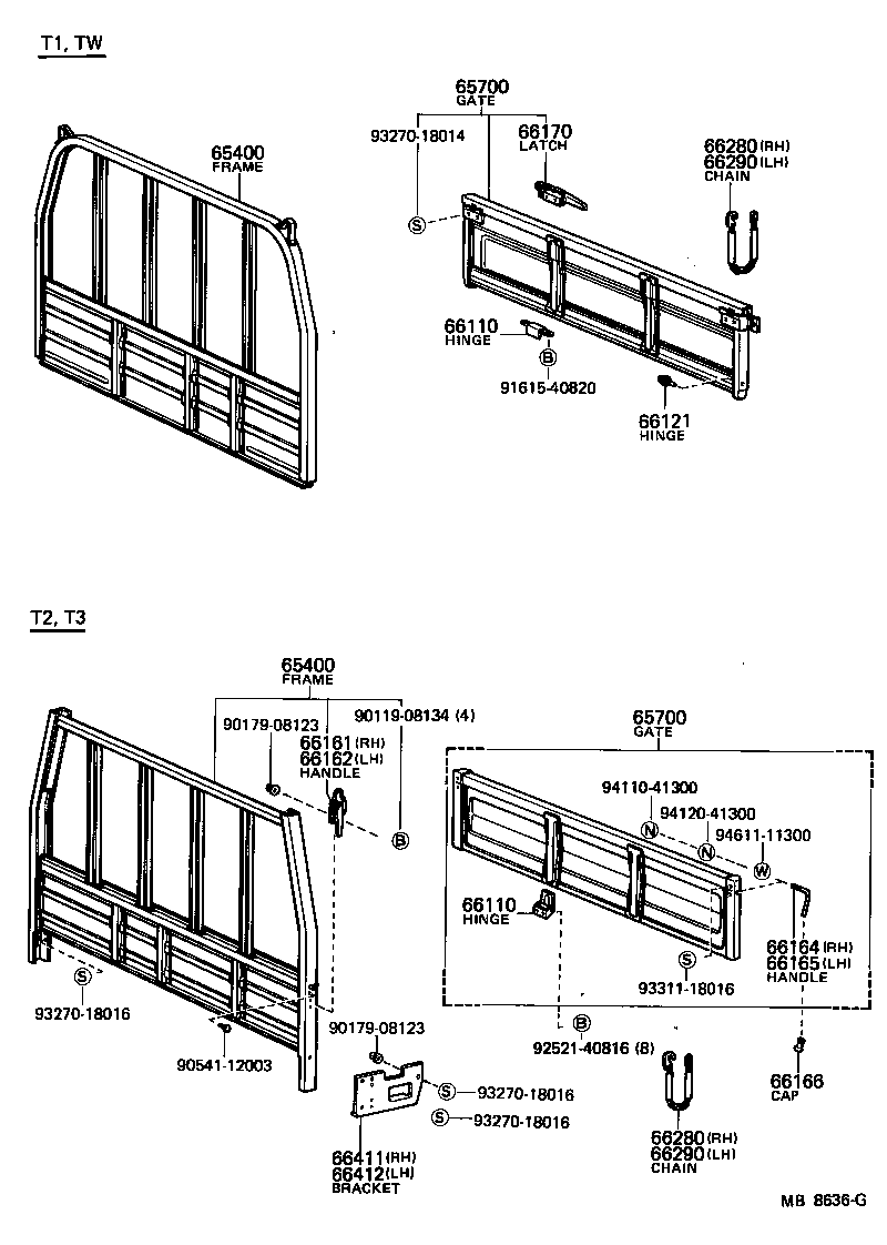  TOYOACE |  REAR BODY GUARD FRAME TAIL GATE