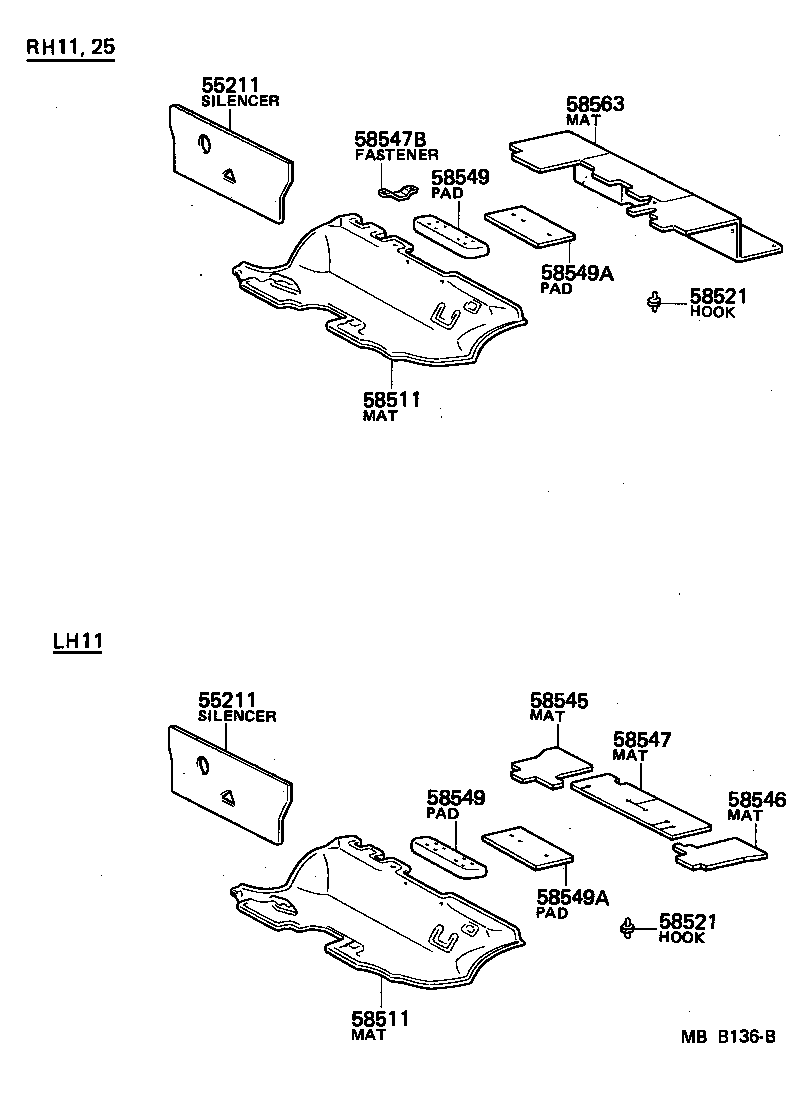  HIACE |  FLOOR MAT SILENCER PAD