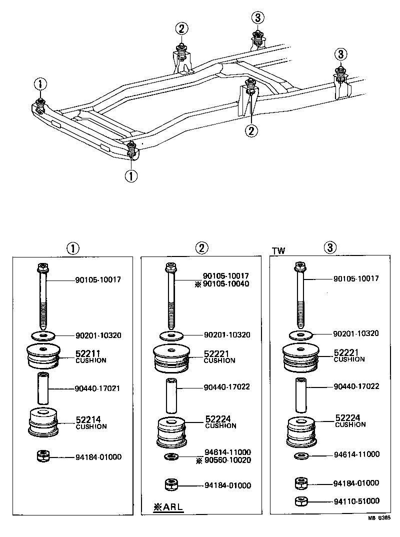  TOYOACE |  CAB MOUNTING BODY MOUNTING