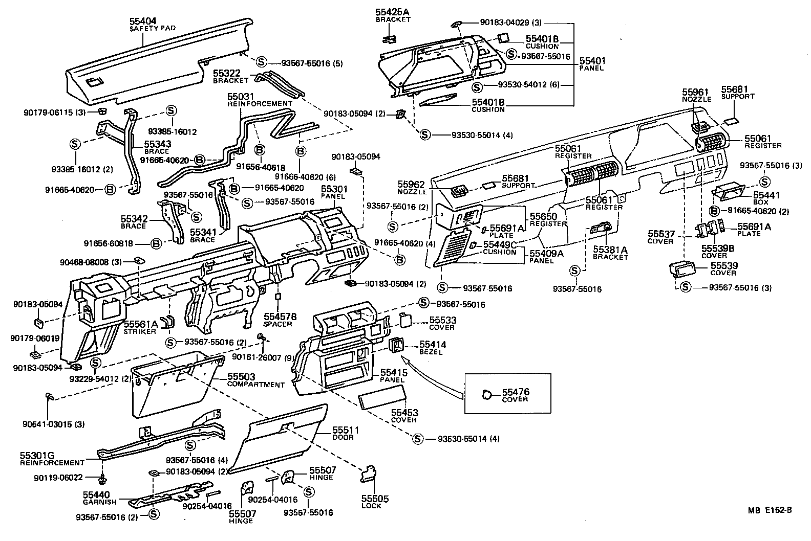  STARLET |  INSTRUMENT PANEL GLOVE COMPARTMENT
