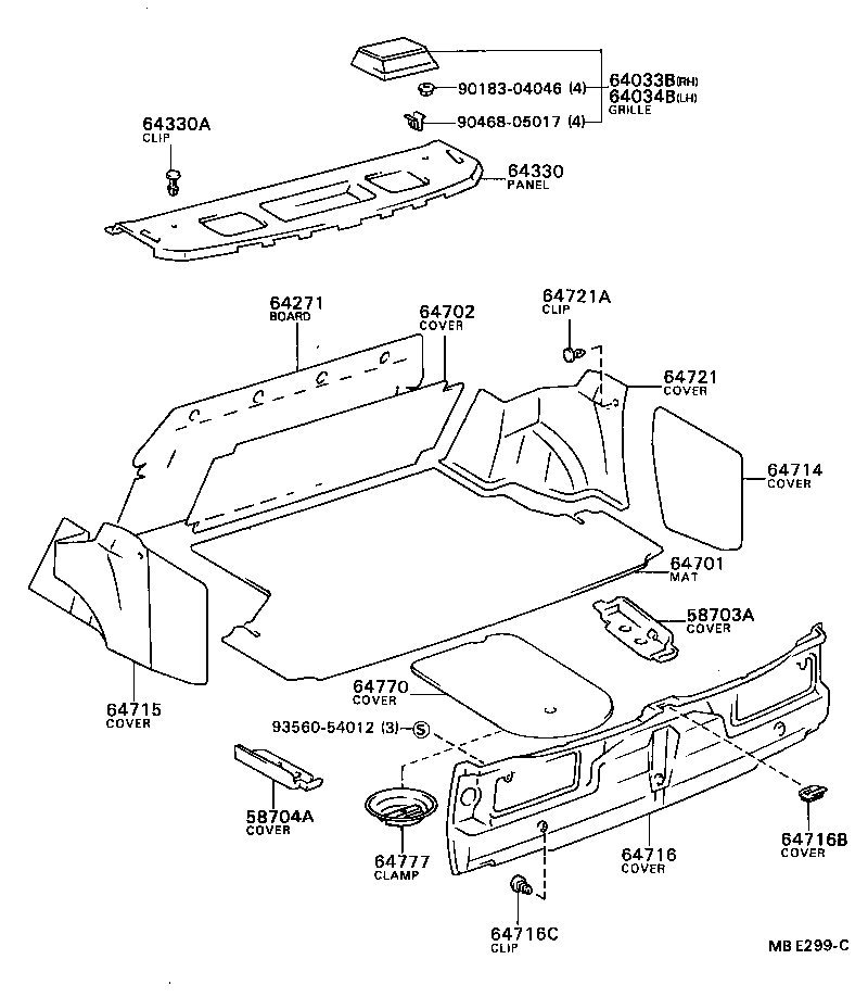  CAMRY |  PACKAGE TRAY PANEL LUGGAGE COMPARTMENT MAT