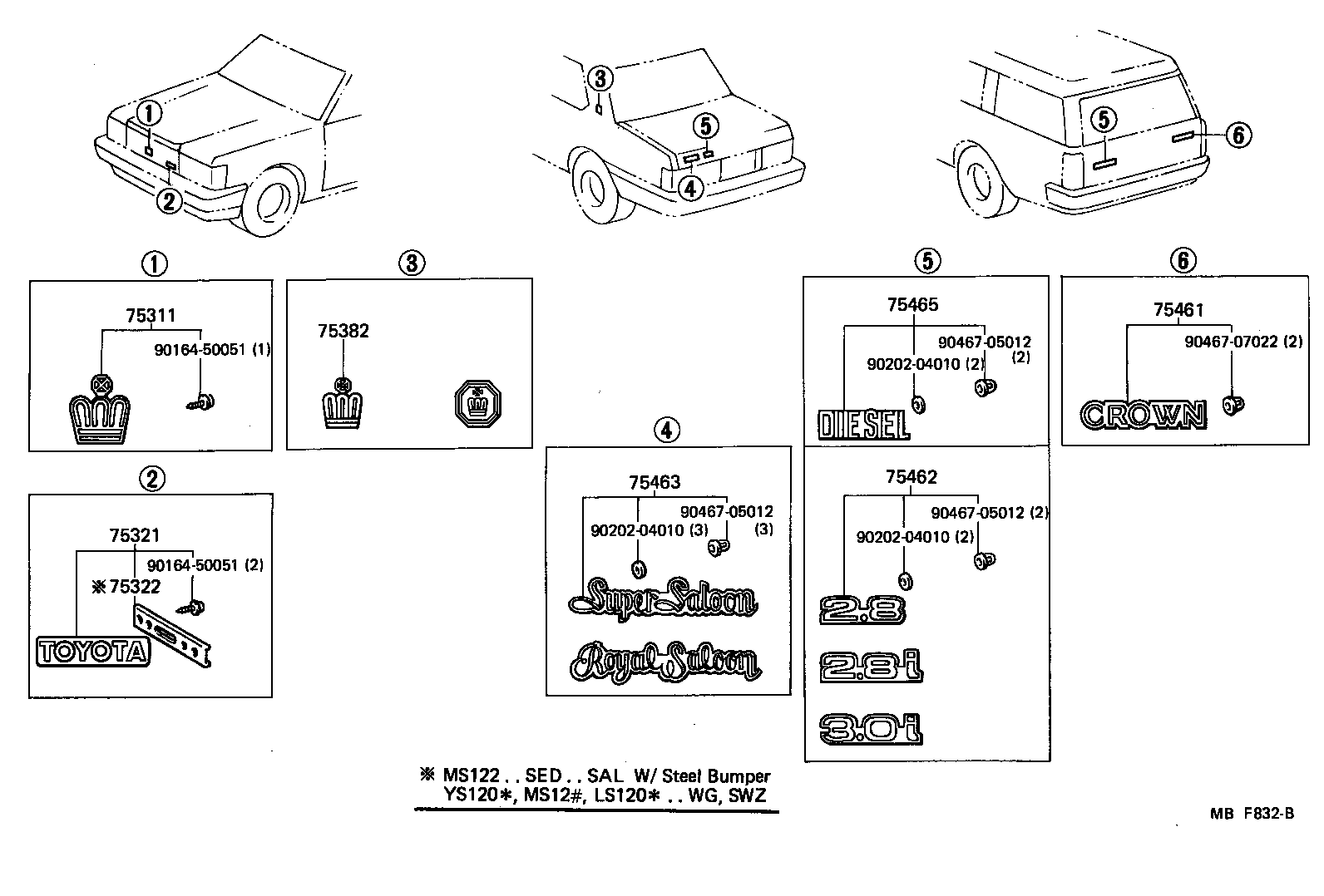  CROWN |  EMBLEM NAME PLATE EXTERIOR INTERIOR