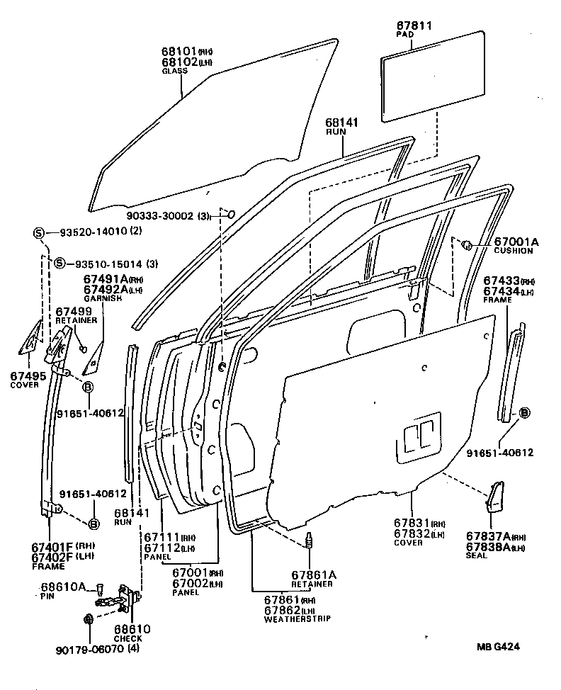  CAMRY |  FRONT DOOR PANEL GLASS