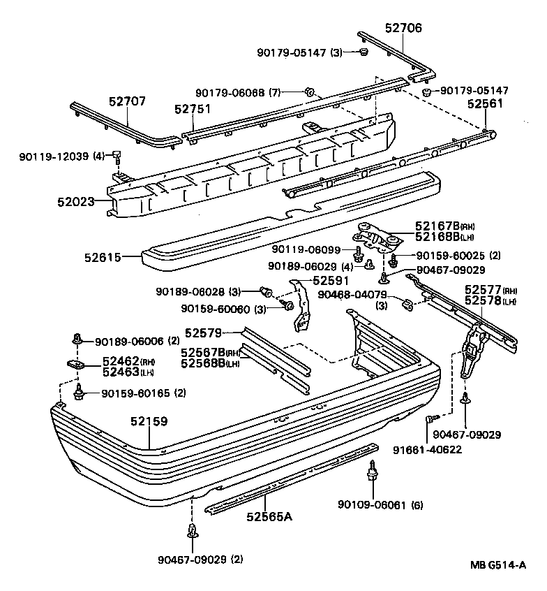  CAMRY |  REAR BUMPER BUMPER STAY