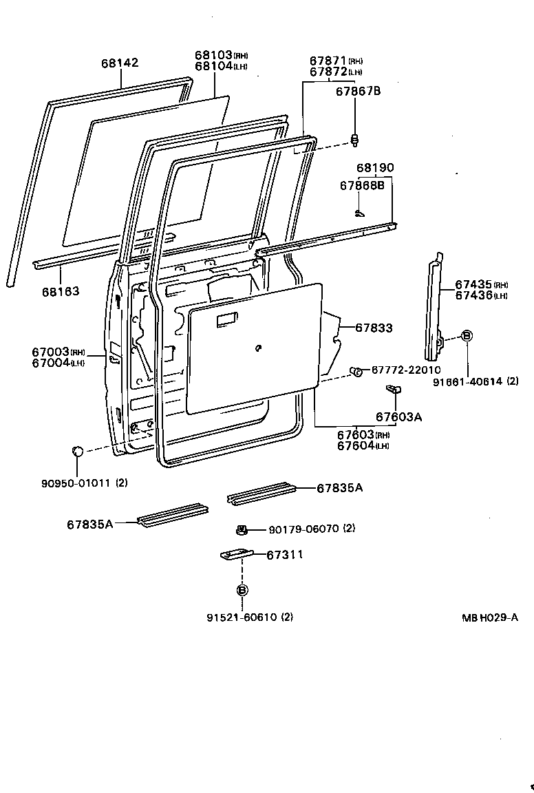  DYNA |  REAR DOOR PANEL GLASS