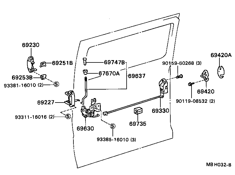  DYNA |  REAR DOOR LOCK HANDLE