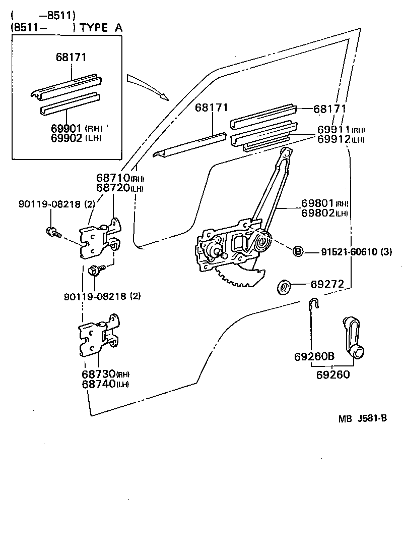  DYNA150 |  FRONT DOOR WINDOW REGULATOR HINGE