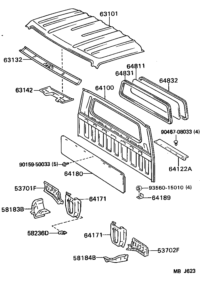  DYNA150 |  ROOF PANEL BACK PANEL