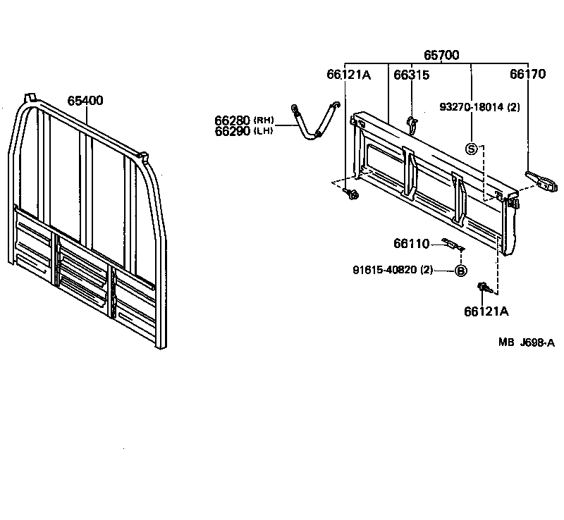  DYNA100 |  REAR BODY GUARD FRAME TAIL GATE