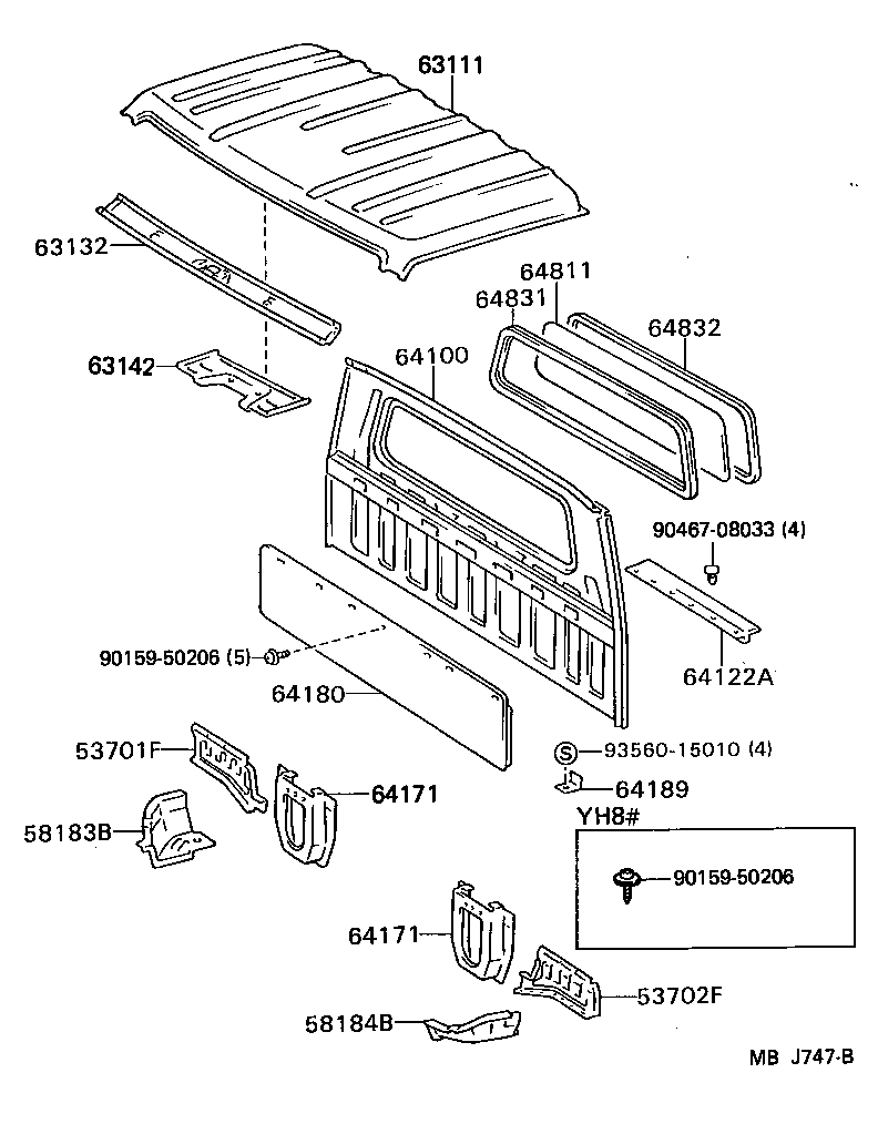  DYNA100 |  ROOF PANEL BACK PANEL
