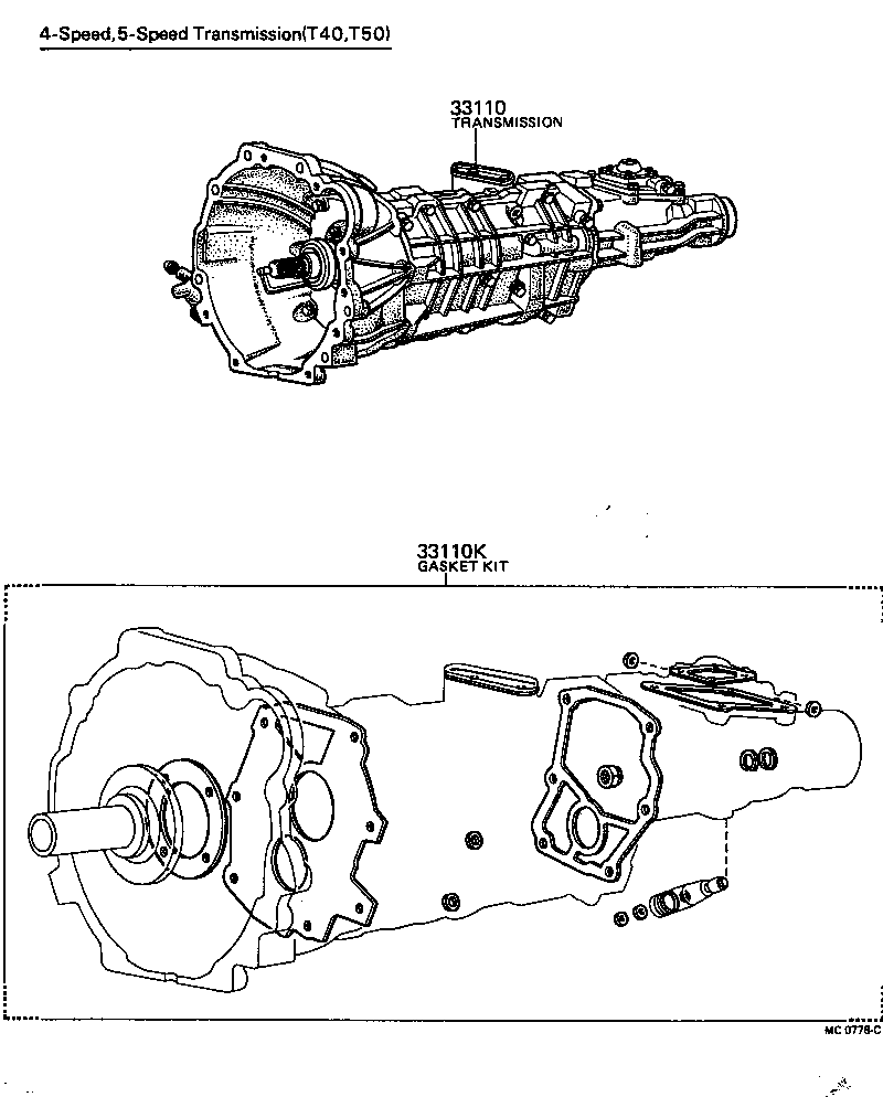  CARINA |  TRANSAXLE OR TRANSMISSION ASSY GASKET KIT MTM