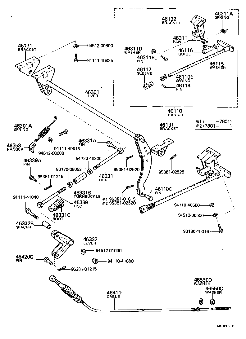  LAND CRUISER 40 45 55 |  PARKING BRAKE CABLE