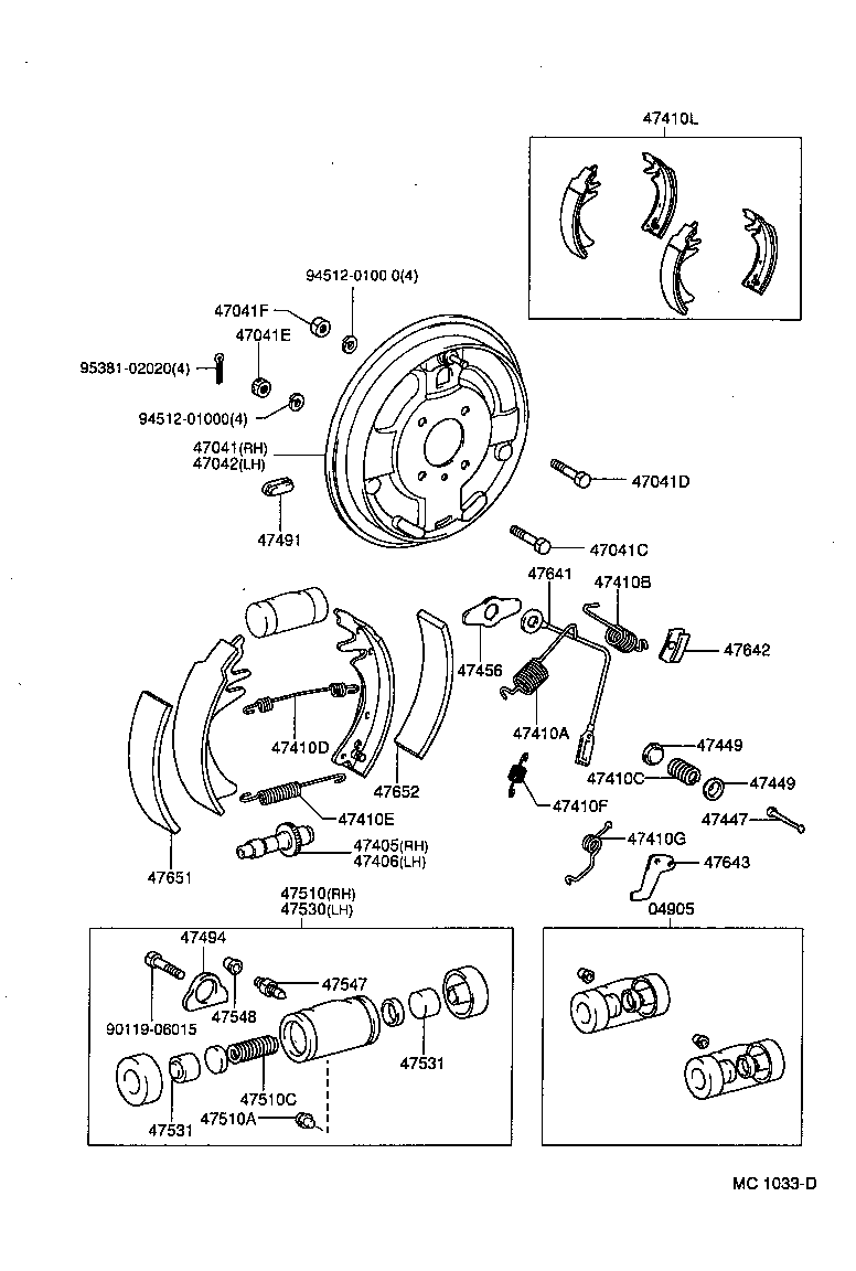  LITEACE |  FRONT DRUM BRAKE WHEEL CYLINDER BACKING PLATE