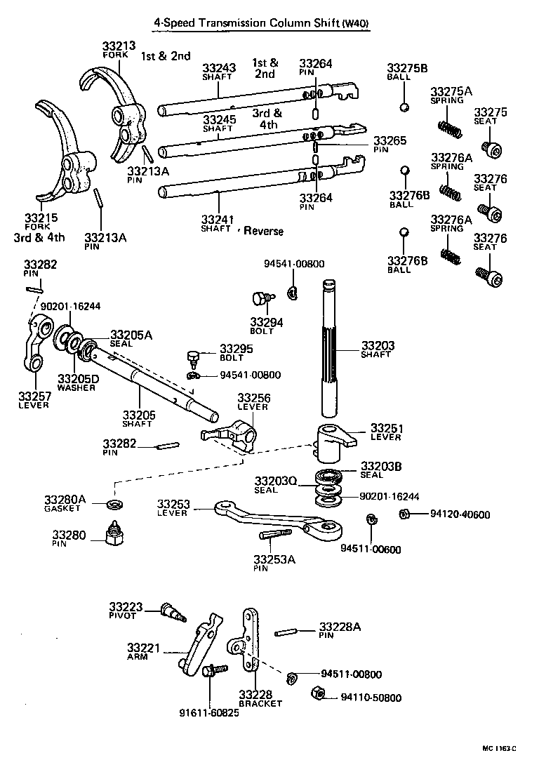  CROWN |  GEAR SHIFT FORK LEVER SHAFT MTM
