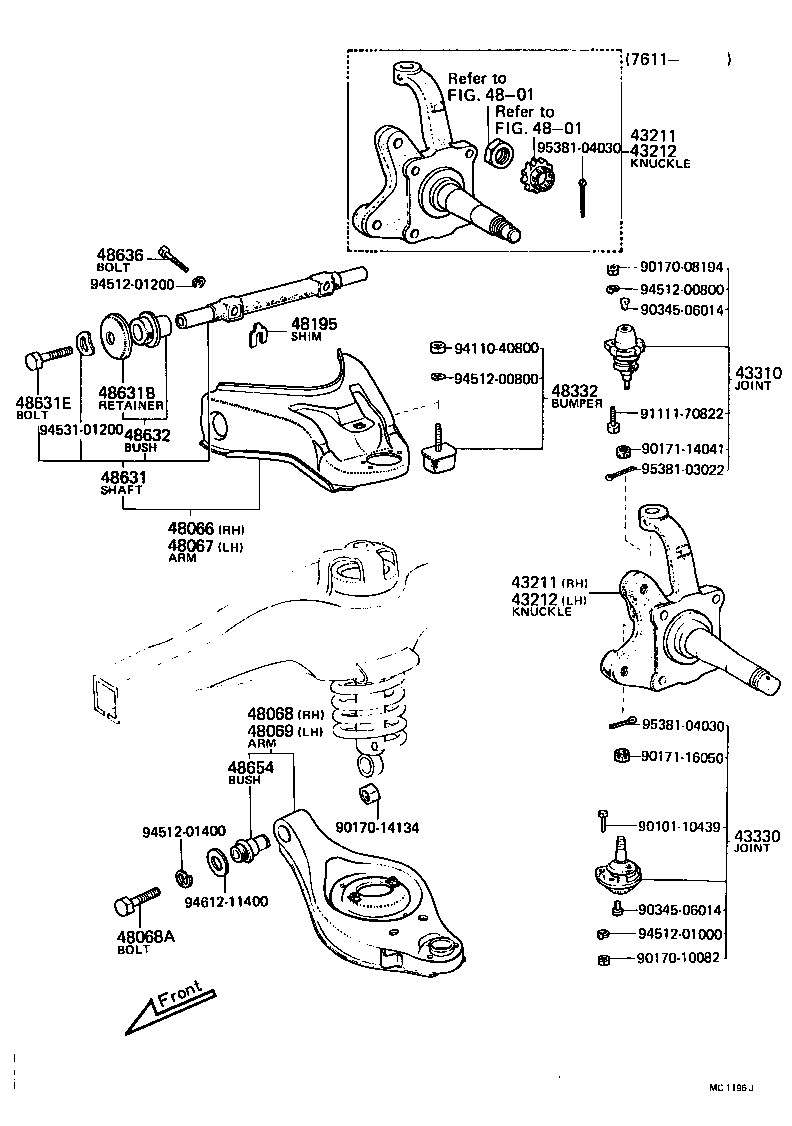  CROWN |  FRONT AXLE ARM STEERING KNUCKLE