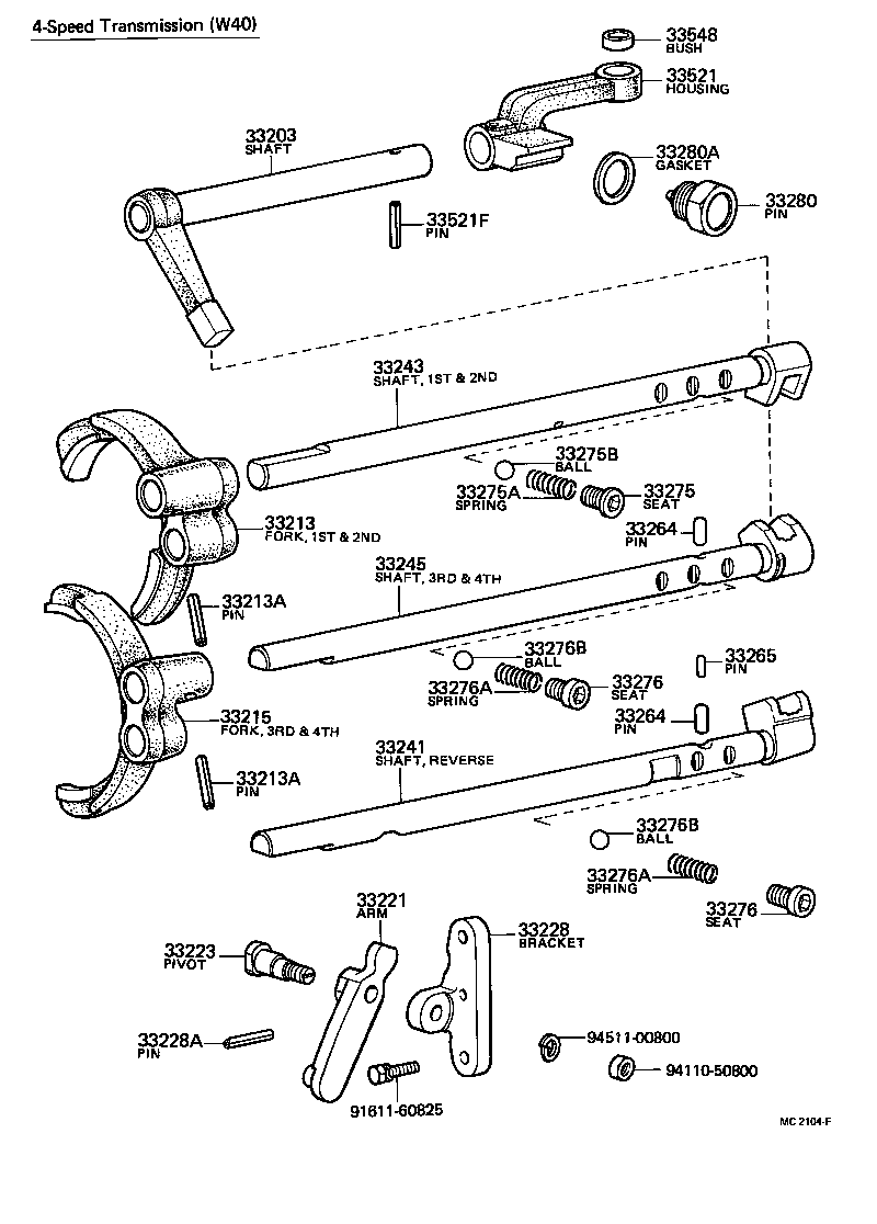  CROWN |  GEAR SHIFT FORK LEVER SHAFT MTM