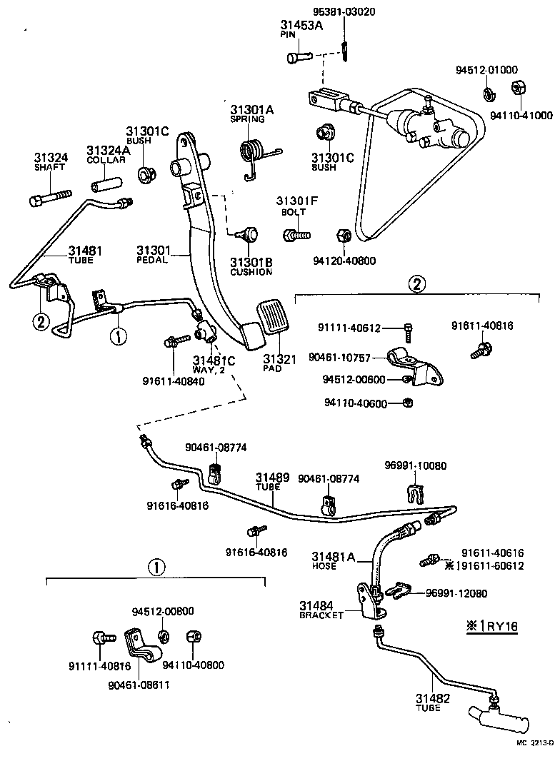  TOYOACE |  CLUTCH PEDAL FLEXIBLE HOSE