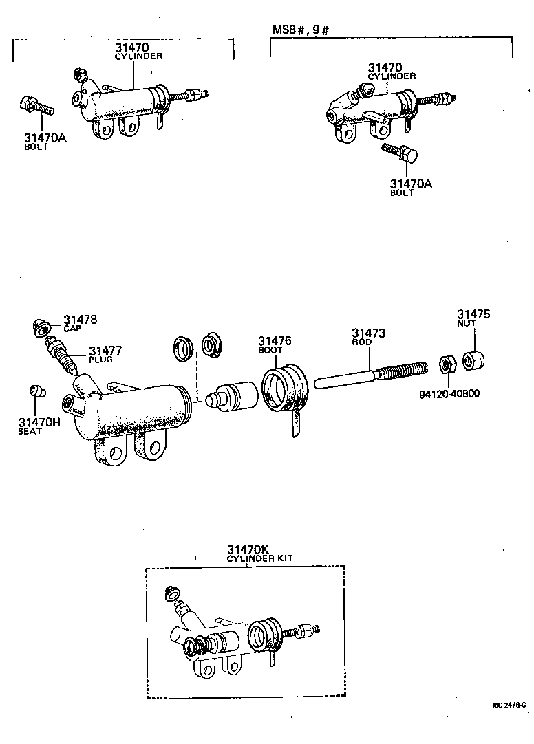  CROWN |  CLUTCH RELEASE CYLINDER