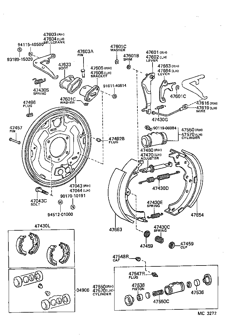  CROWN |  REAR DRUM BRAKE WHEEL CYLINDER BACKING PLATE