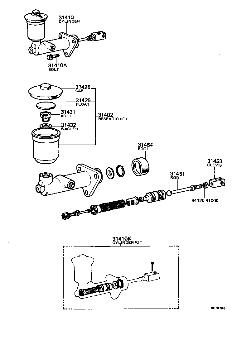  LAND CRUISER 40 45 55 |  CLUTCH MASTER CYLINDER