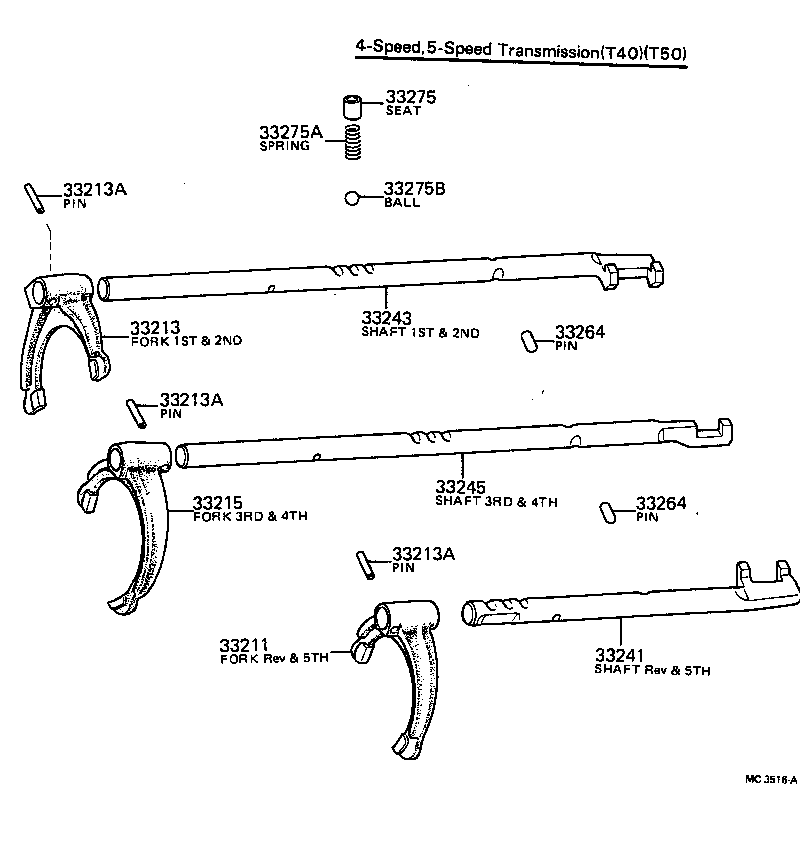  CARINA |  GEAR SHIFT FORK LEVER SHAFT MTM