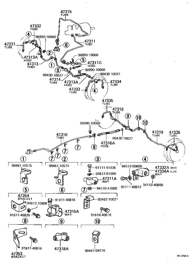  LAND CRUISER 40 45 55 |  BRAKE TUBE CLAMP