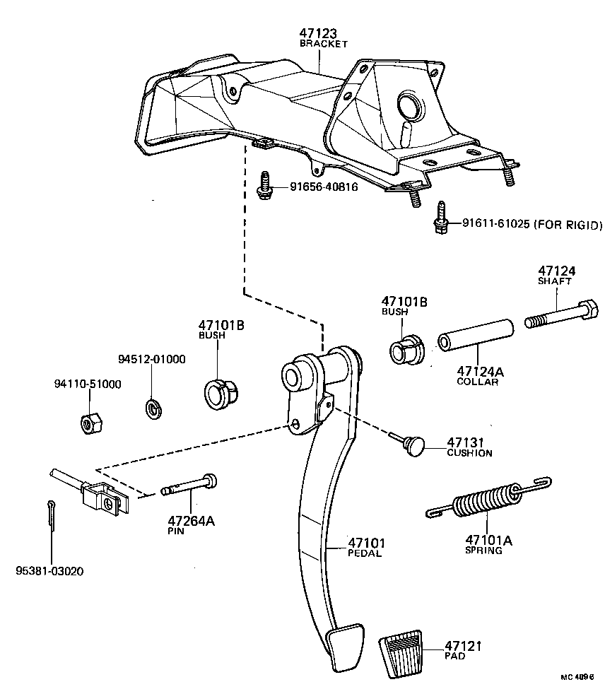  CARINA |  BRAKE PEDAL BRACKET