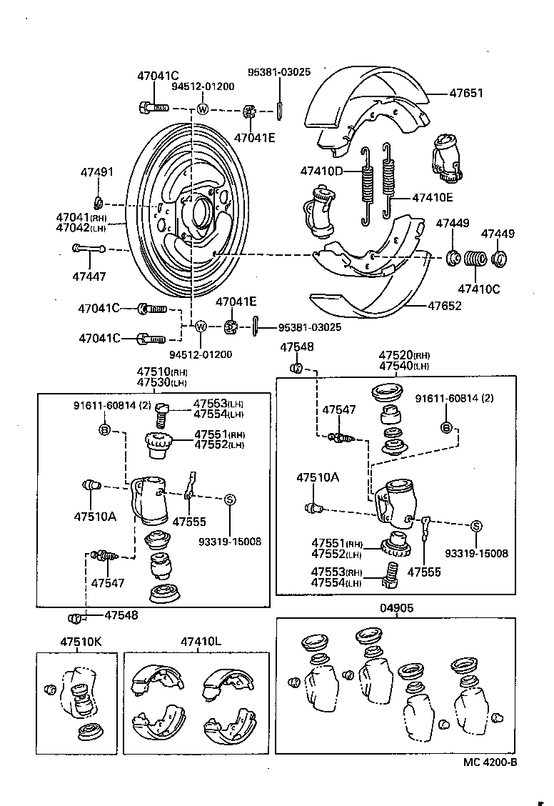  HILUX |  FRONT DRUM BRAKE WHEEL CYLINDER BACKING PLATE