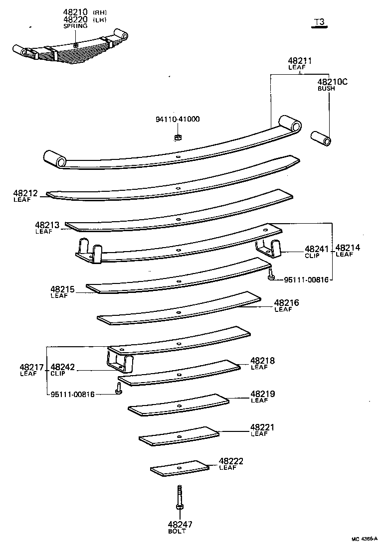  TOYOACE |  REAR SPRING SHOCK ABSORBER