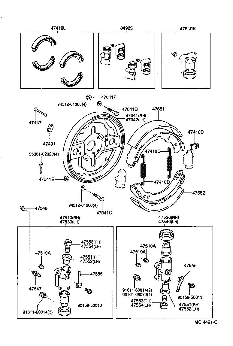  LITEACE |  FRONT DRUM BRAKE WHEEL CYLINDER BACKING PLATE