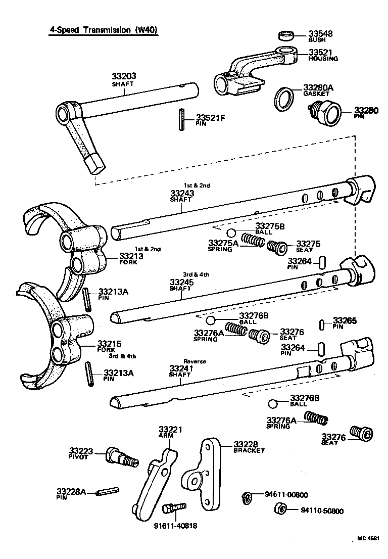  CRESSIDA |  GEAR SHIFT FORK LEVER SHAFT MTM